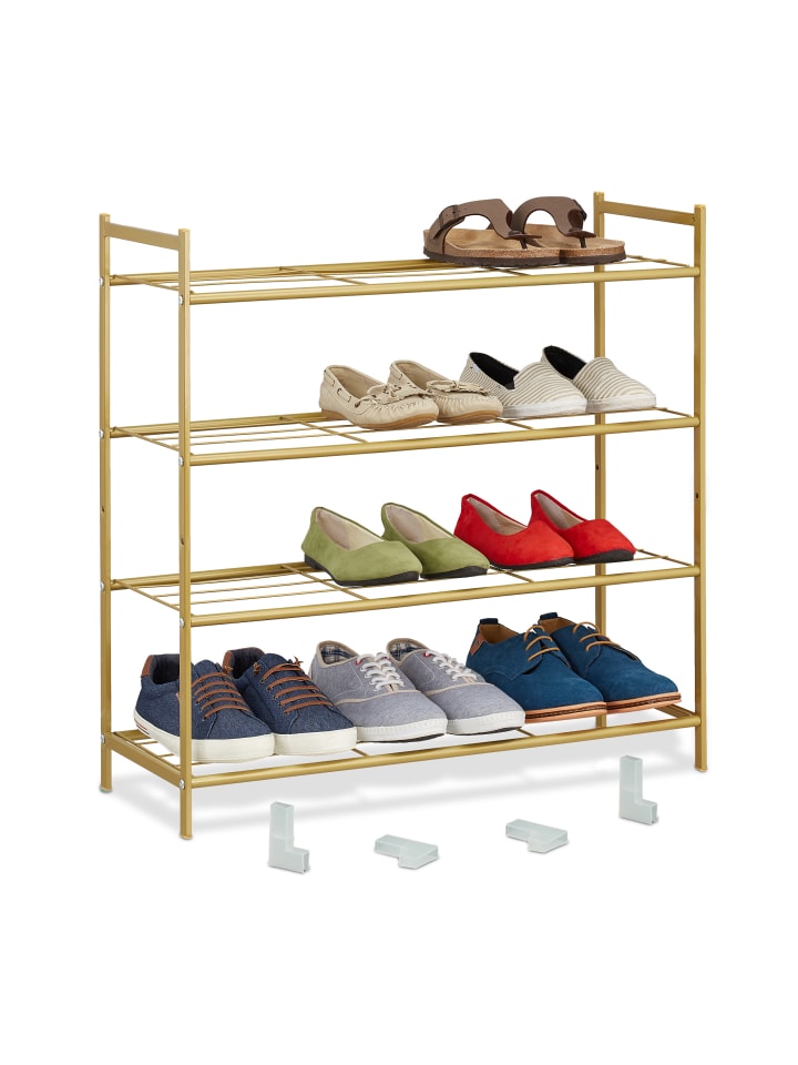 relaxdays Schuhregal in Gold - (B)70 x (H)70 x (T)26 cm günstig kaufen onesize