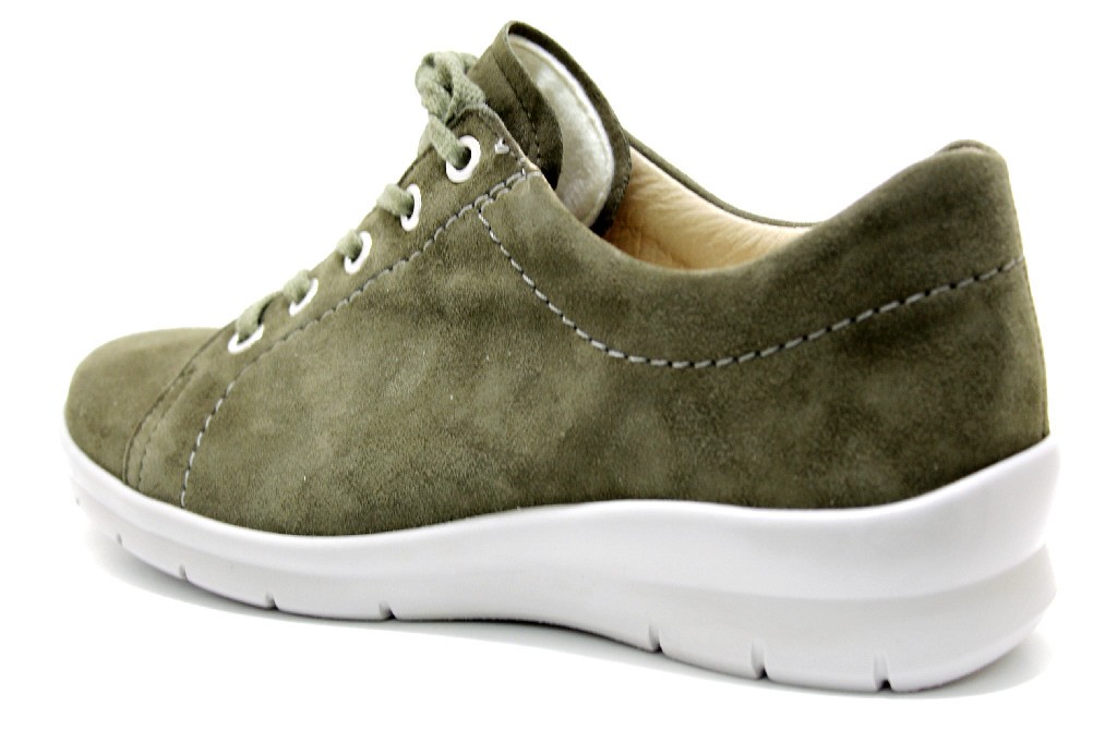 SEMLER Komfort Schnürer khaki Xenia schilf samt-chevro