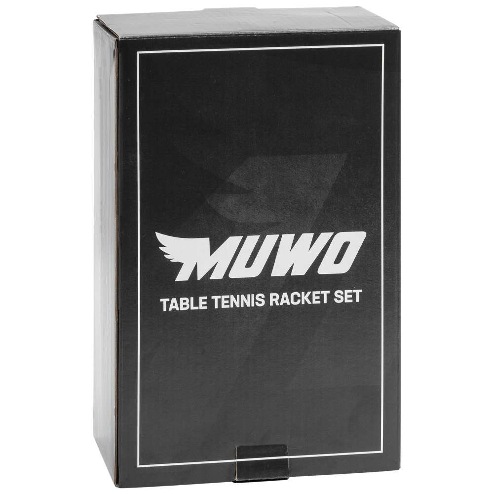 MUWO 2er-Set Tischtennis Schläger mit Netz und 3 Bällen