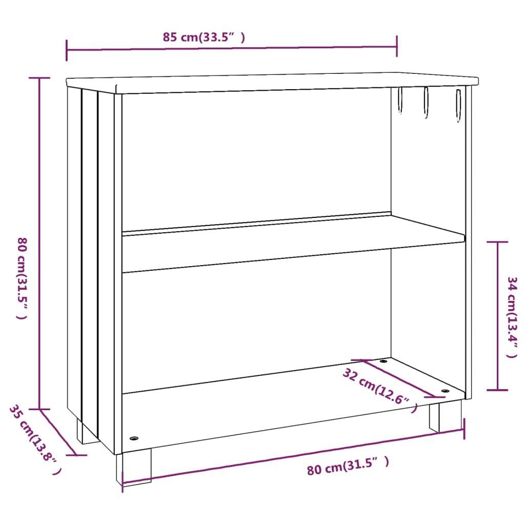 vidaXL Sideboard Sideboard HAMAR Honigbraun 85x35x80 cm Massivholz Kiefer (1 St)
