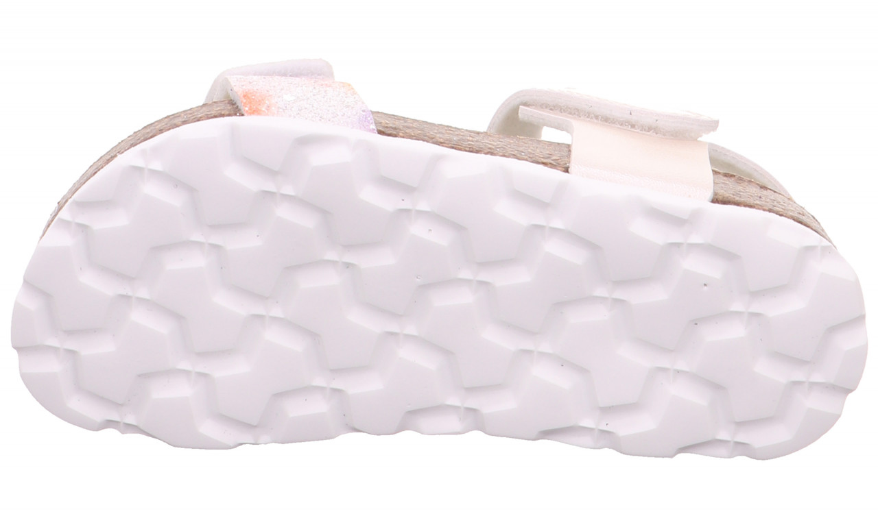 FUSSBETTPANTOFFEL - Weiss/MehrfarbigSandale mit Klettverschluss