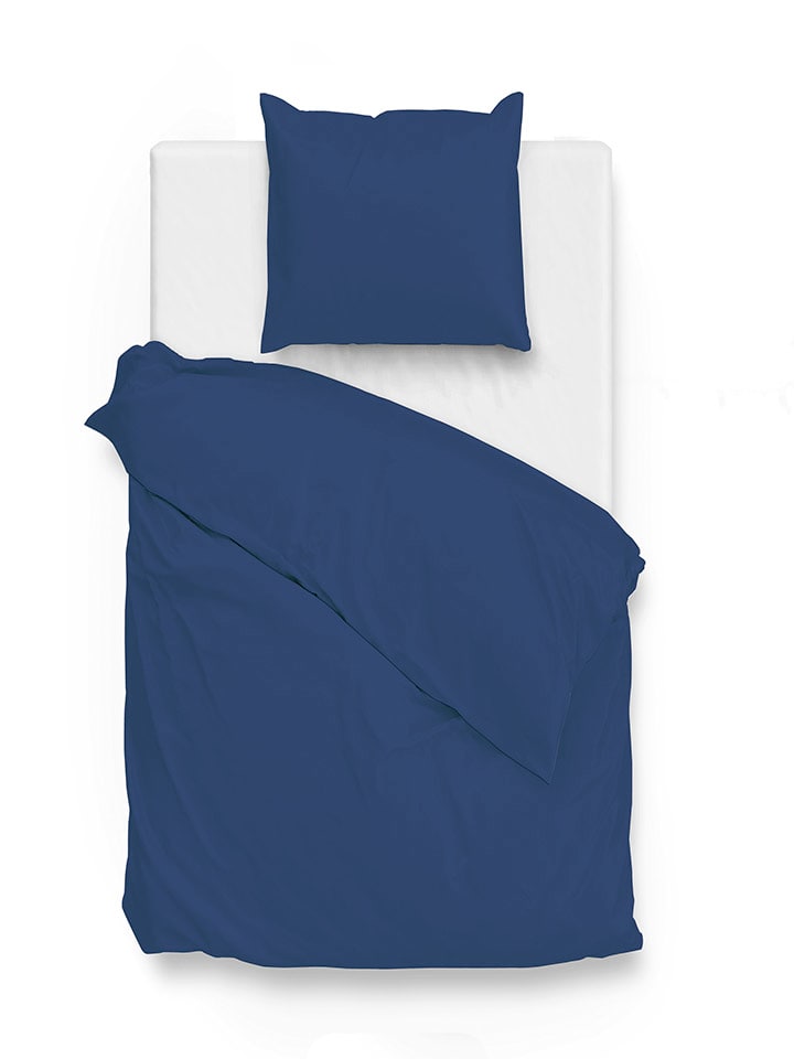 Zo!Home Mako-Satin-Bettwäsche-Set in Blau günstig kaufen