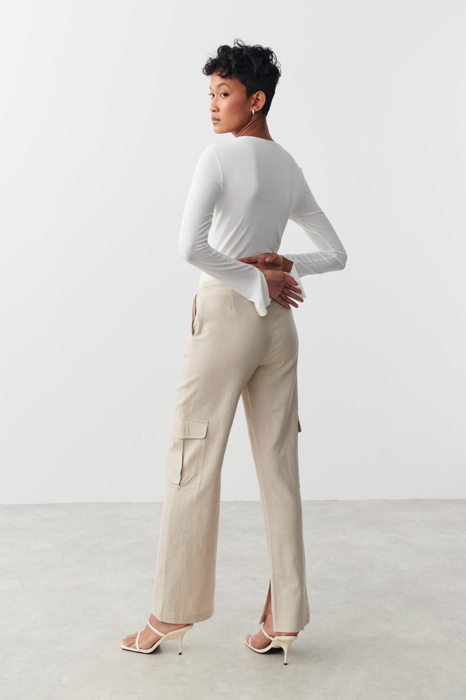 Sanna linen blend cargo trousers