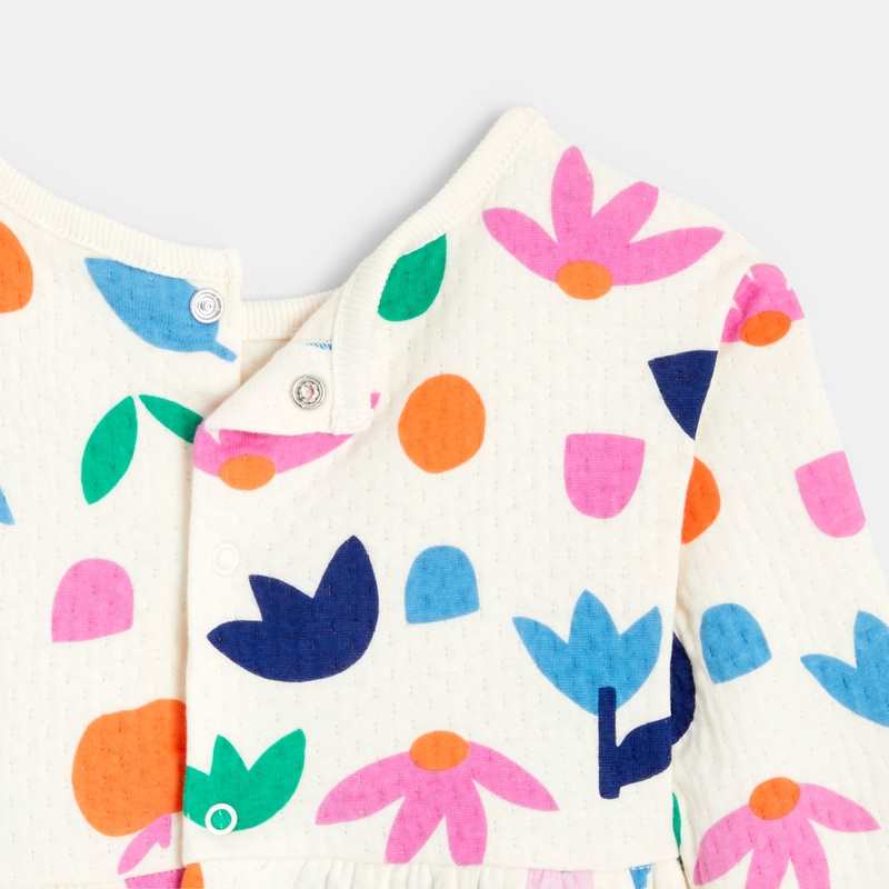 Robe bébé fille pointelle fleurie blanche Catimini