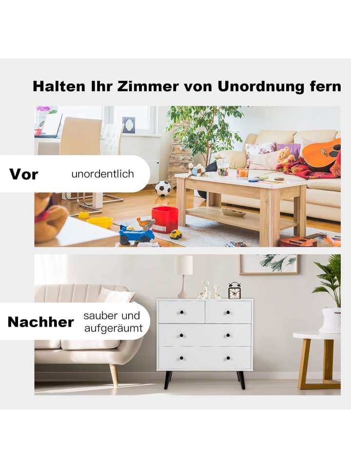 COSTWAY Kommode mit 4 Schubladen in Weiß günstig kaufen onesize