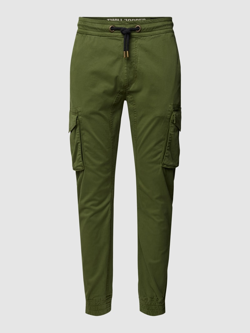 Cargohose mit Cargotaschen Modell 'Twill' in olivgrün