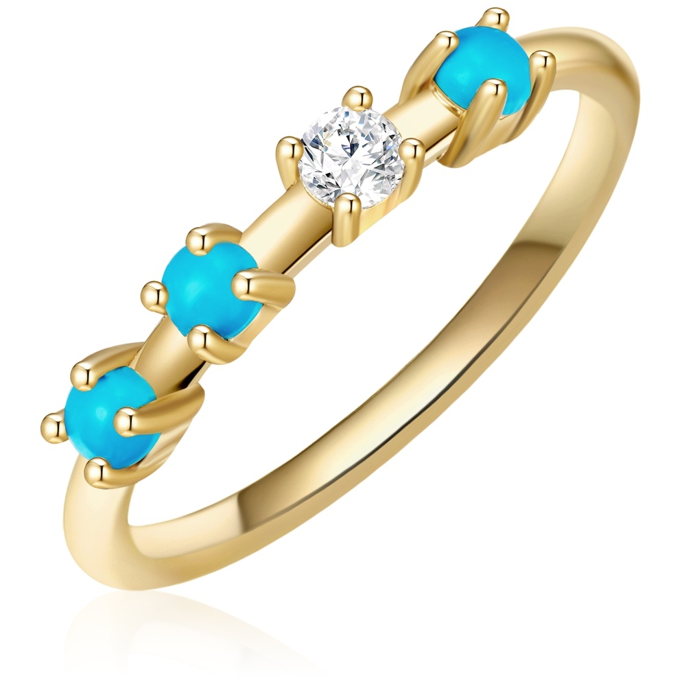 Glanzstücke München Bague en argent Argent sterling Oxyde de zirconium (CZ) en Or jaune Bague