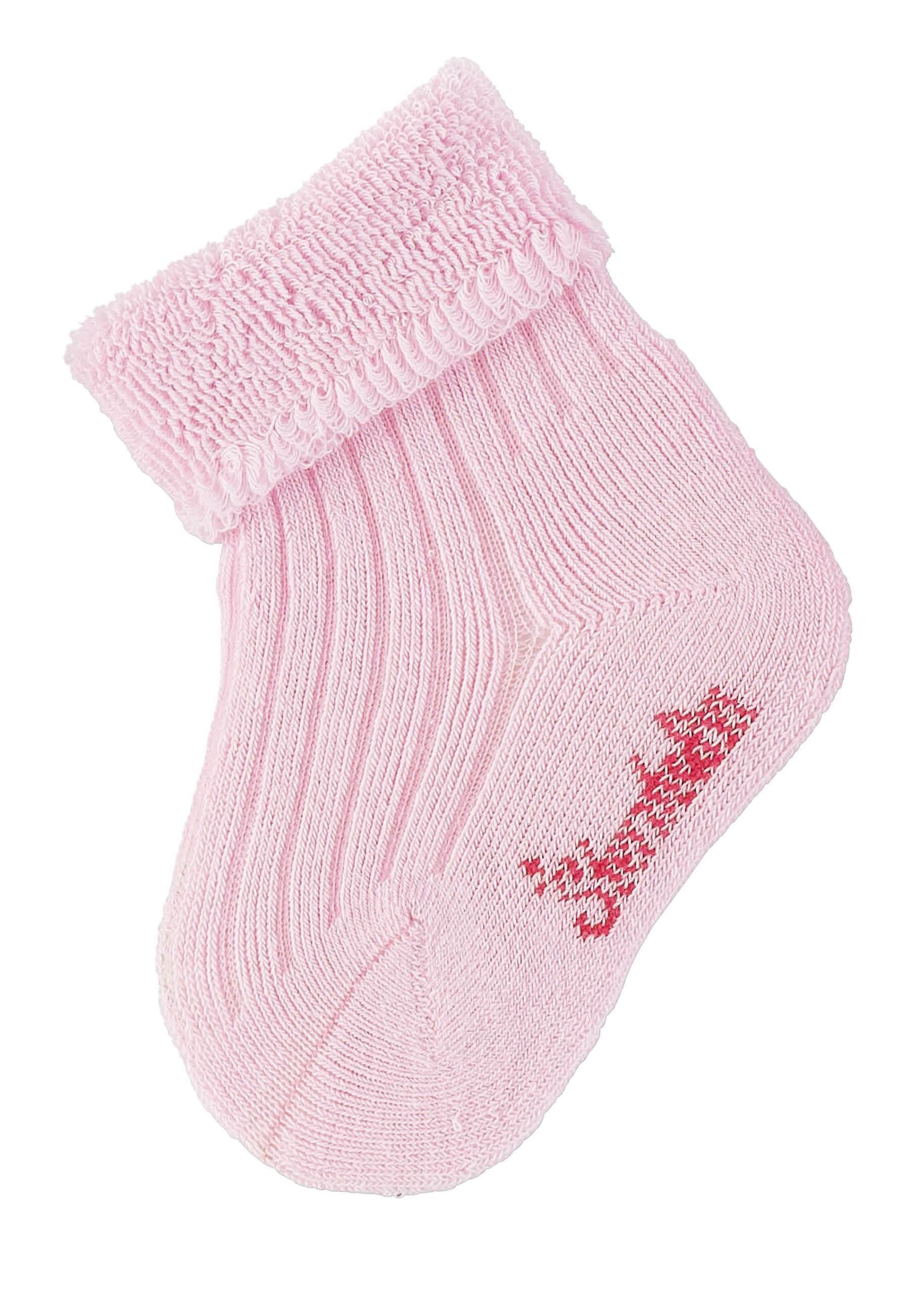 Babysocken uni mit Rippstruktur, Vollplüsch innen