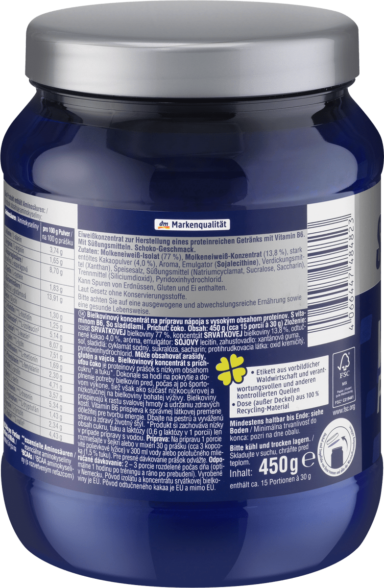 Whey Protein Pulver, Schoko-Geschmack, 450 g