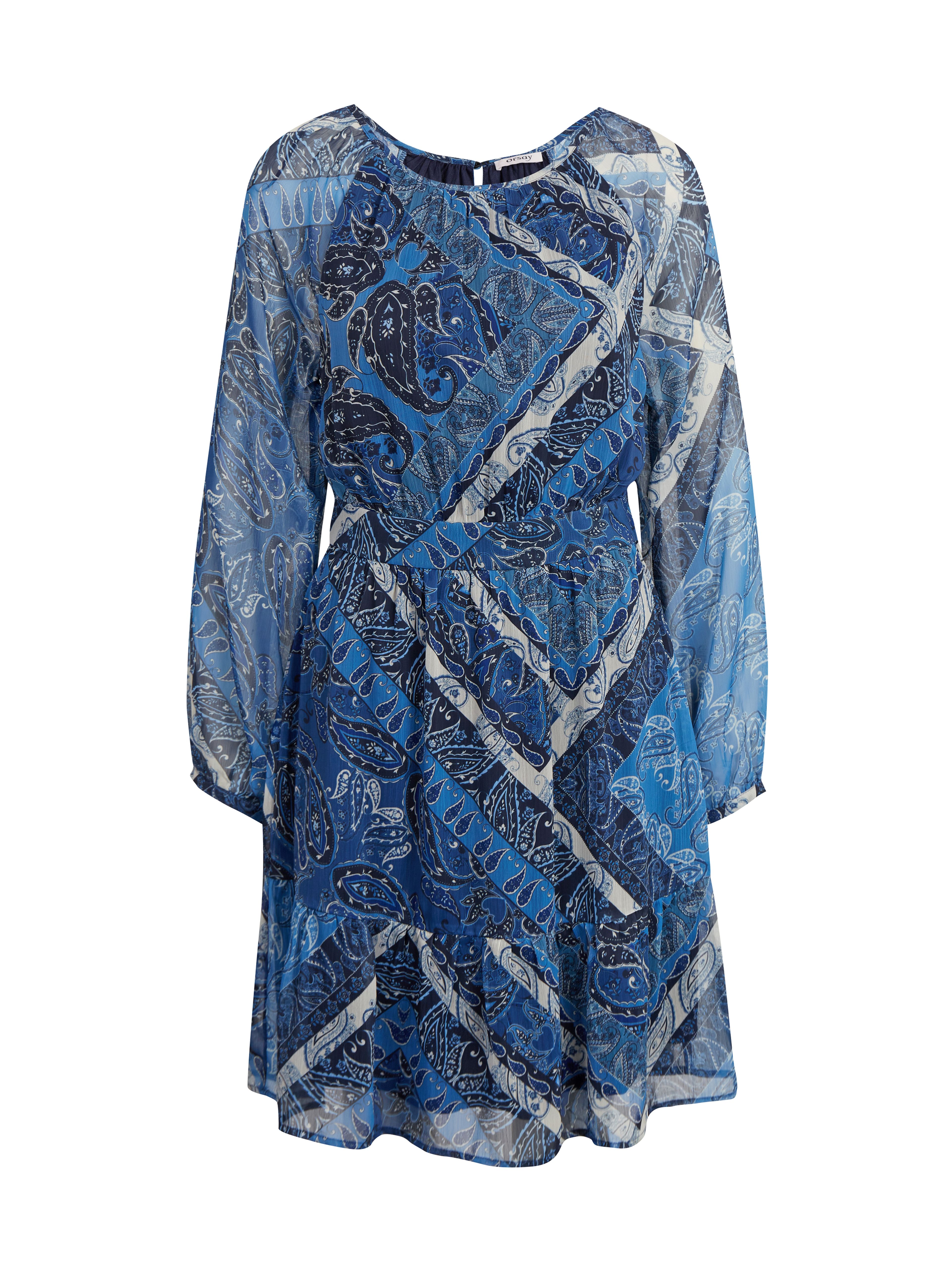 Dunkelblaues gemustertes Damenkleid ORSAY