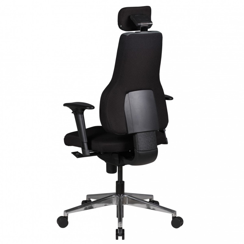 Amstyle Chefsessel Qentin schwarz/grau Stoffbezug Drehstuhl mit Kopfstütze