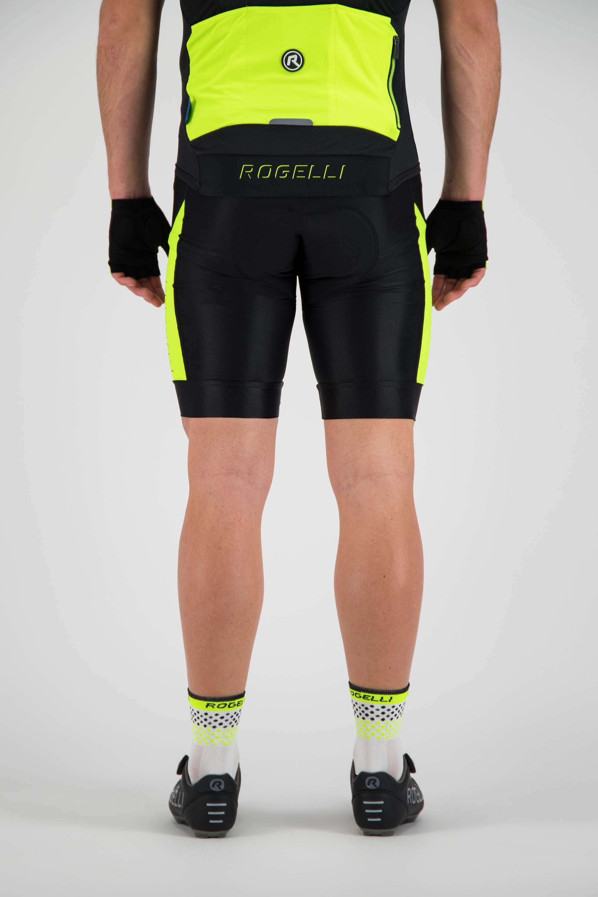 Rogelli Tyro Schwarz/Fluor Herren Radhose Kurz Mit Träger