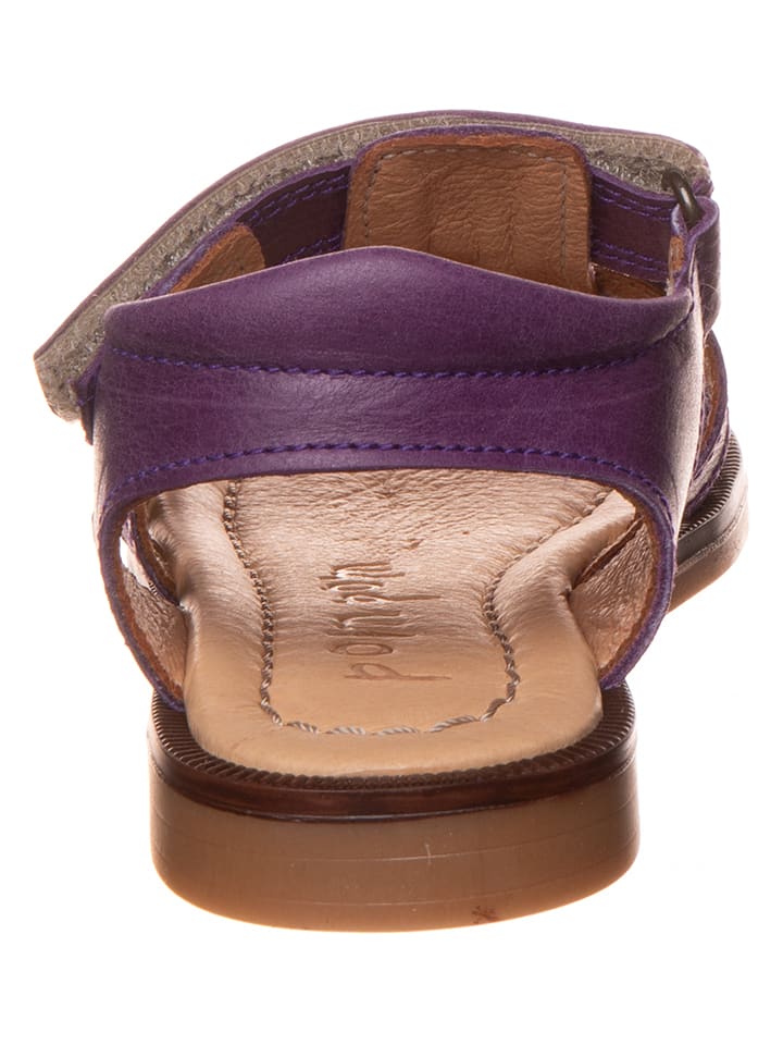 POM POM Leder-Sandalen in Lila günstig kaufen