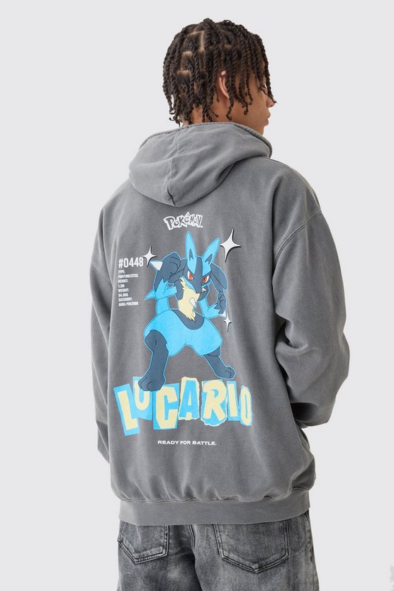 Oversize Hoodie mit lizenziertem Pokemon Lucario Print