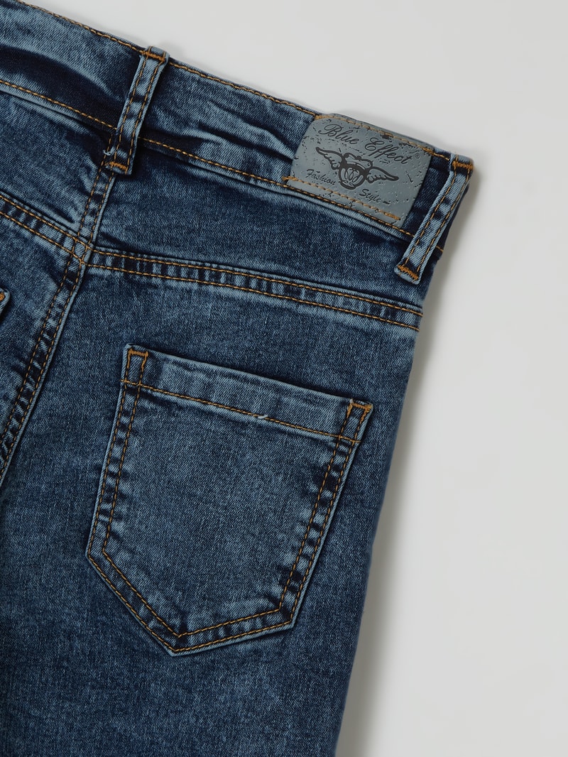 Wide Leg Jeans mit Stretch-Anteil in blau