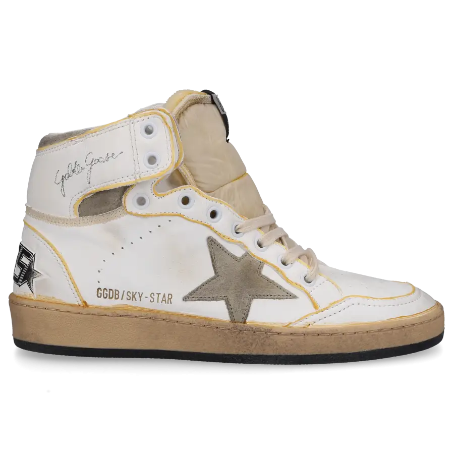 Golden Goose - Sneaker high SKY STAR Kalbsleder - weiß