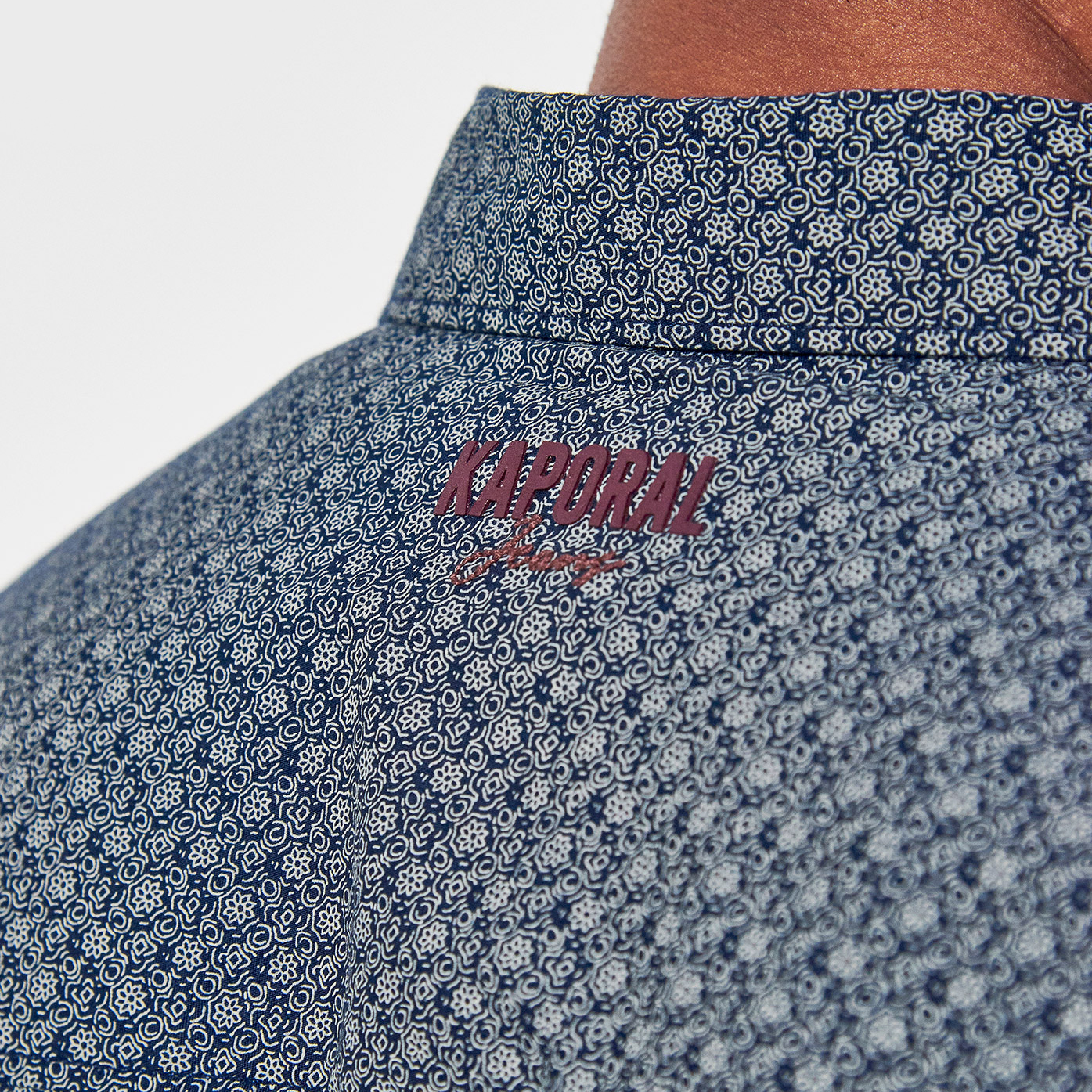 POWEL  Chemise slim bleue Homme imprimé