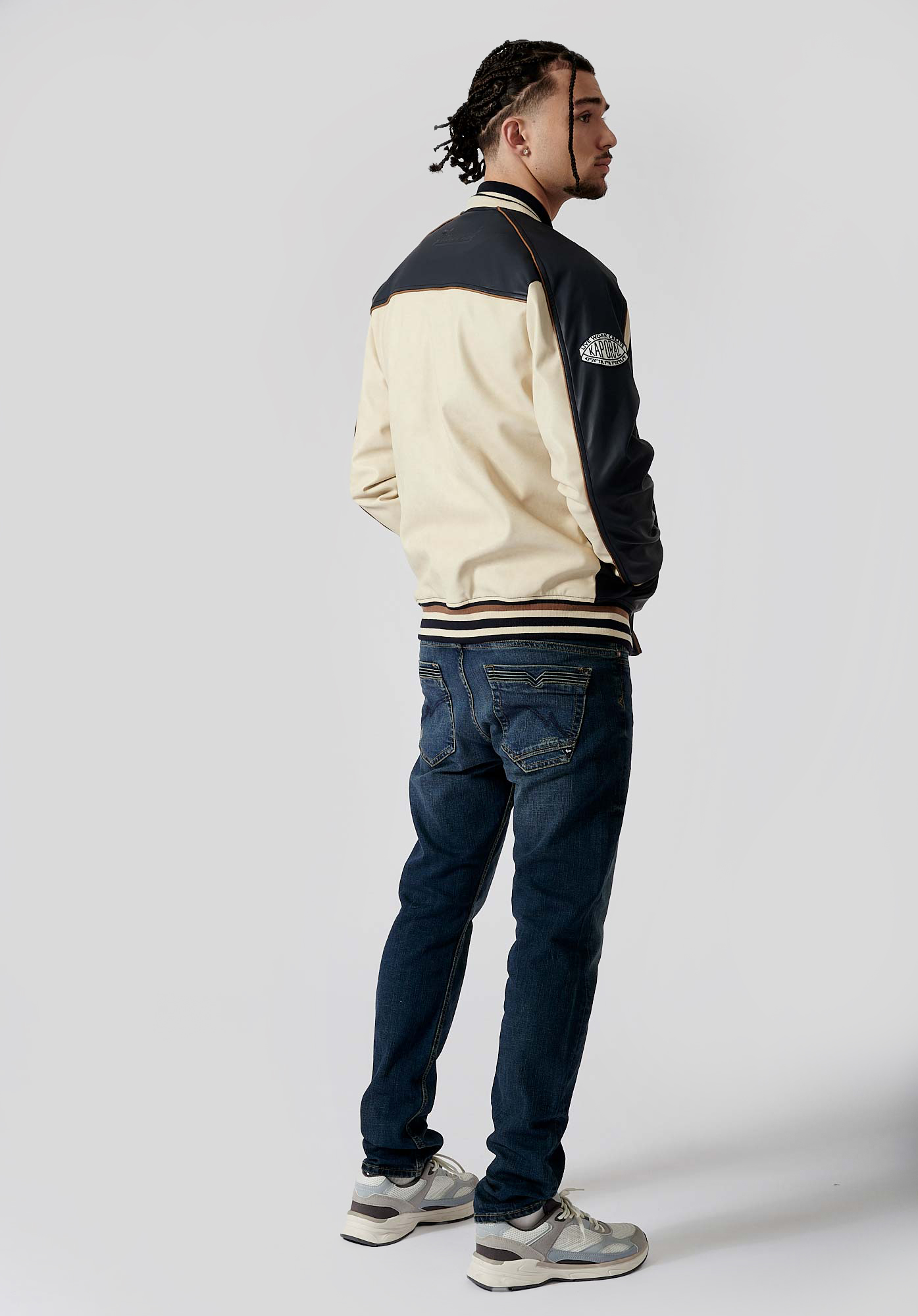 MONGI  Blouson bleu style université homme