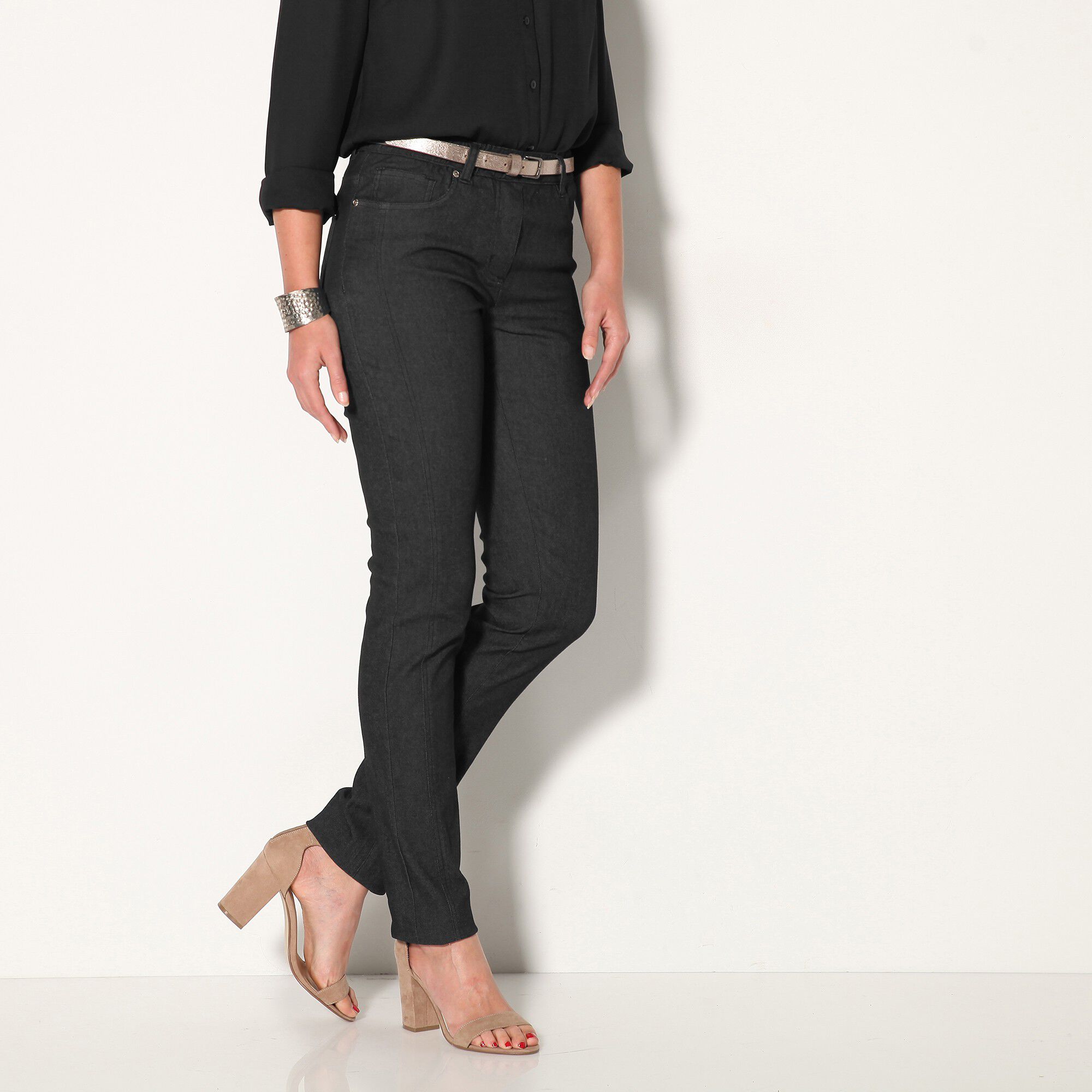 Pantalon stretch coutures affinantes