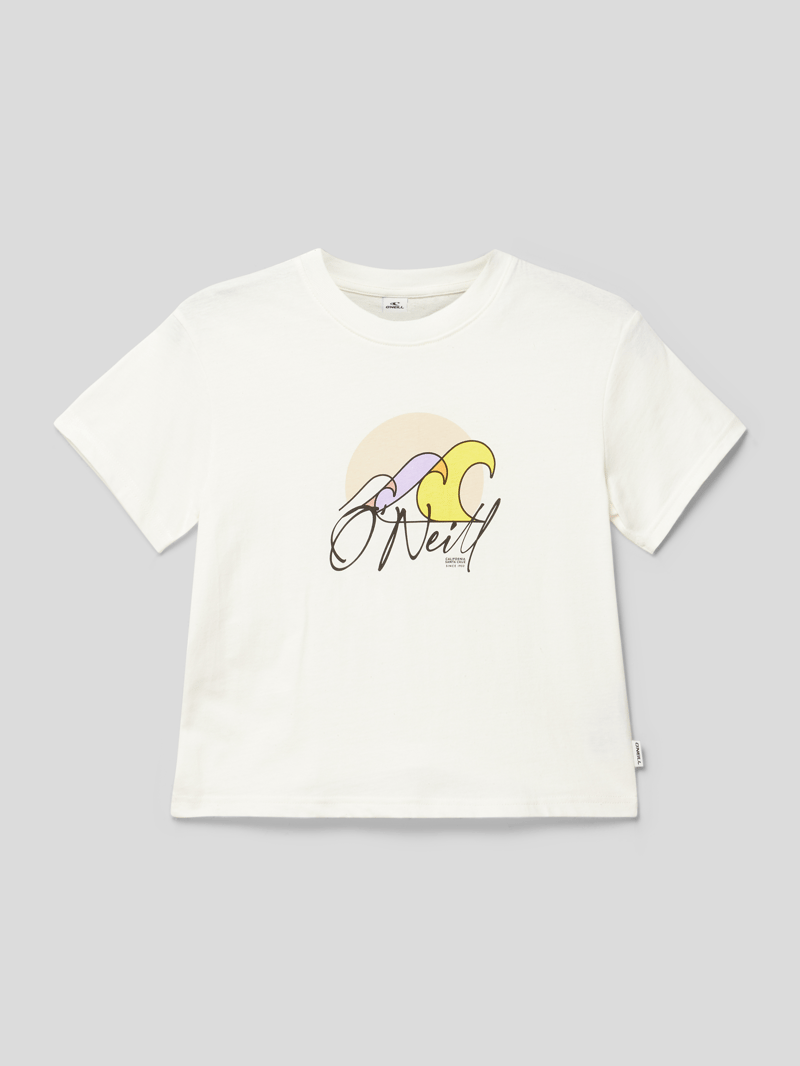 T-Shirt mit Rundhalsausschnitt Modell 'ADDY' in weiß