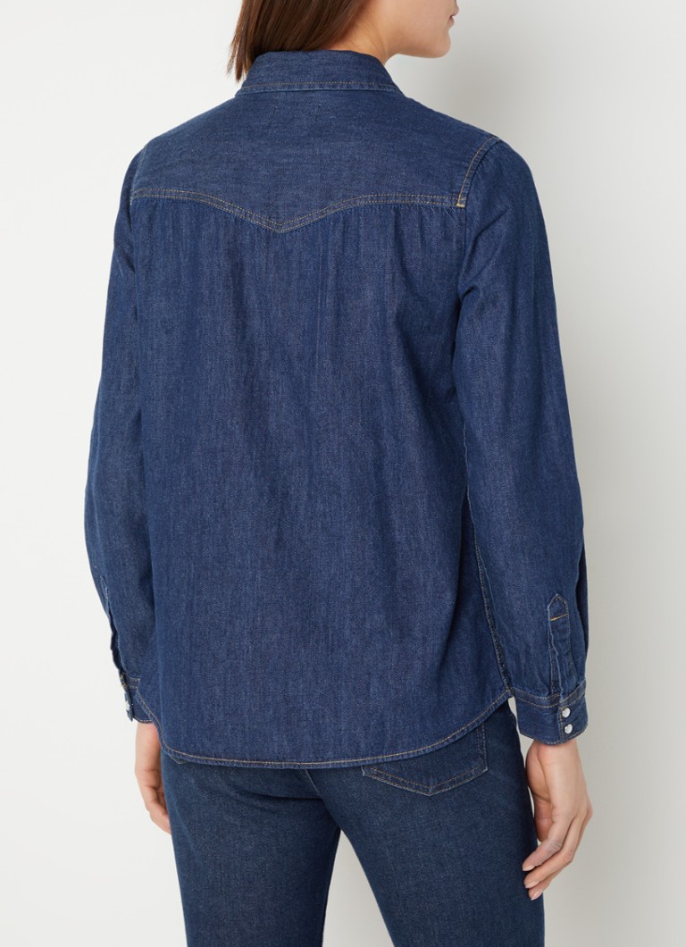 Benetton  Blouse van chambray met borstzakken