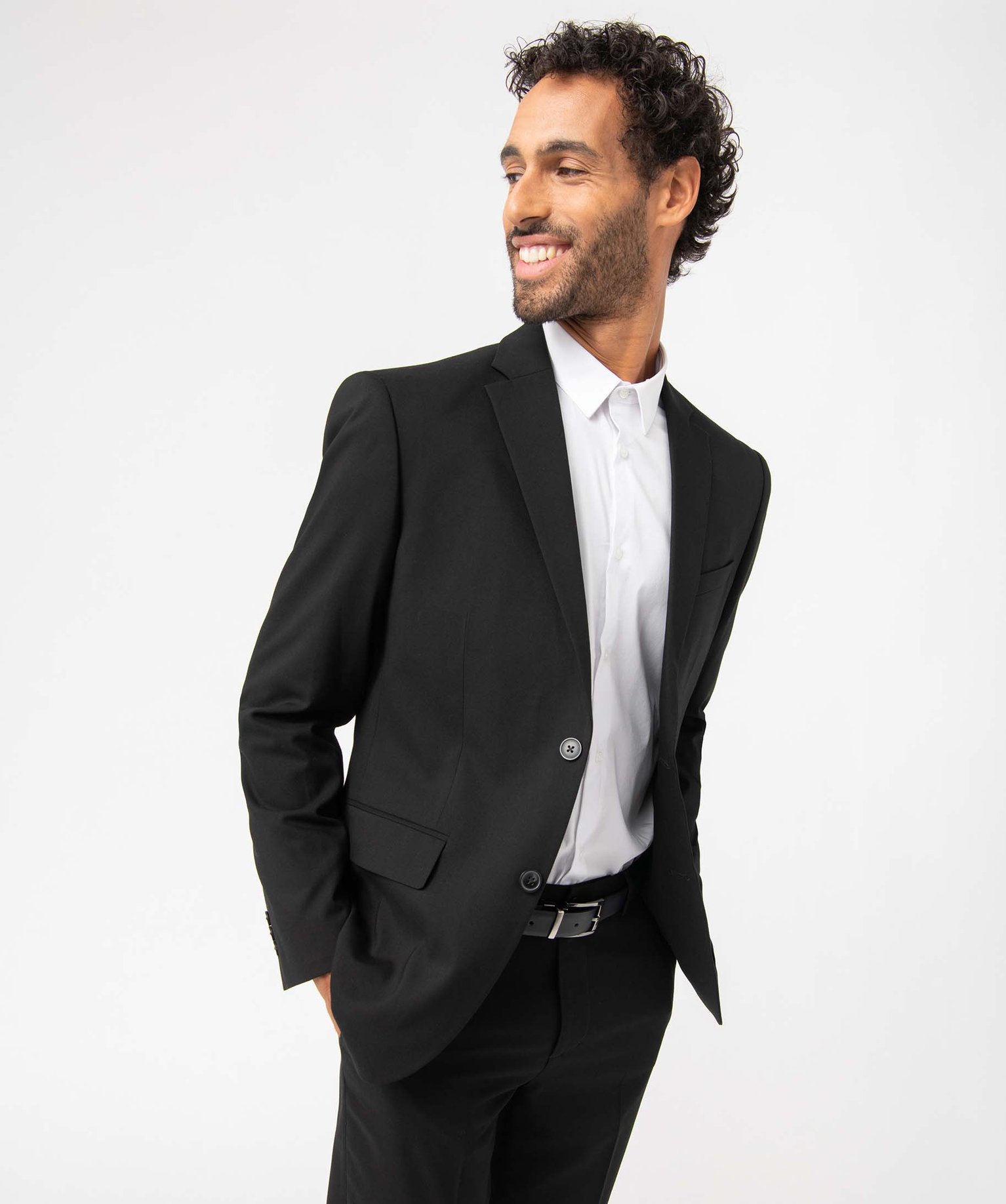 Veste de costume homme fermeture 2 boutons noir | GEMO