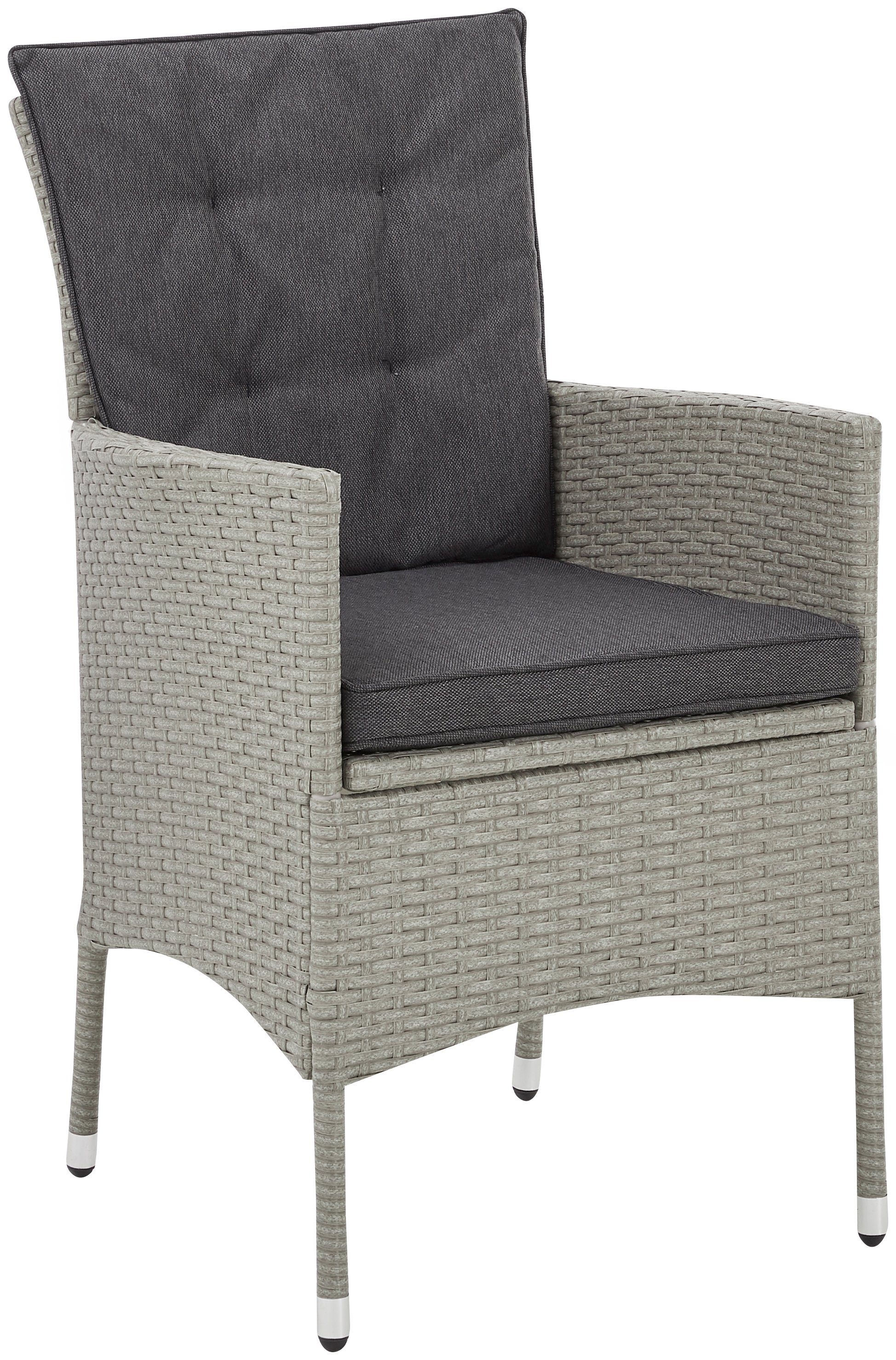 KONIFERA Balkonset Mailand, (7-tlg), 2 Sessel, Tisch Ø 50 cm, Polyrattan