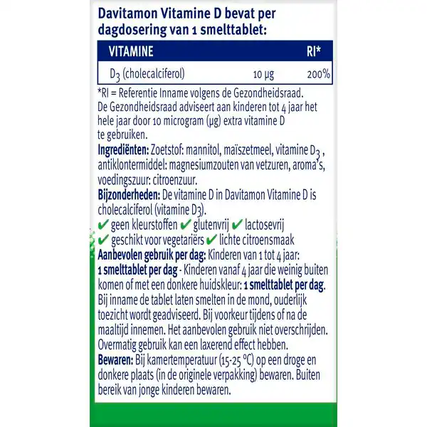 Davitamon D-vitamiini lapsille sulavat tabletit 50 kpl