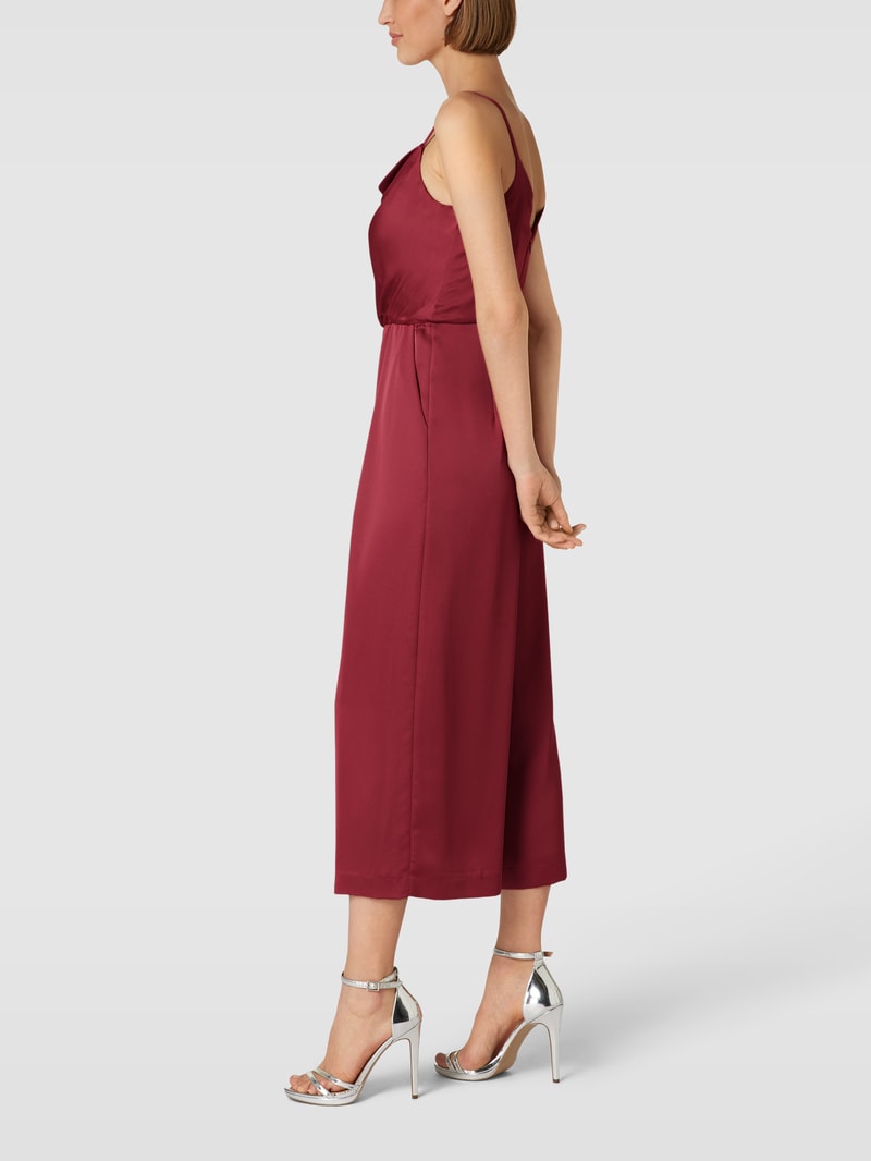 Jumpsuit mit Wasserfallausschnitt in rostrot