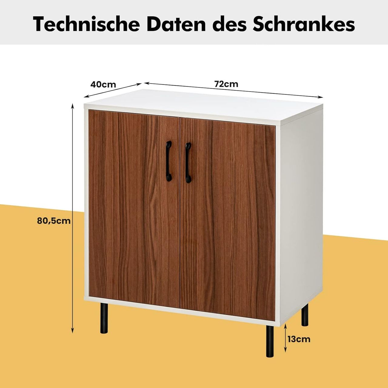 Costway Sideboard mit 5-Fach verstellbarem Einlegeboden