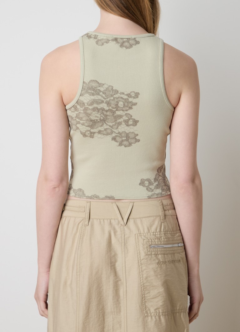 Canotta corta con stampa floreale di Acne Studios