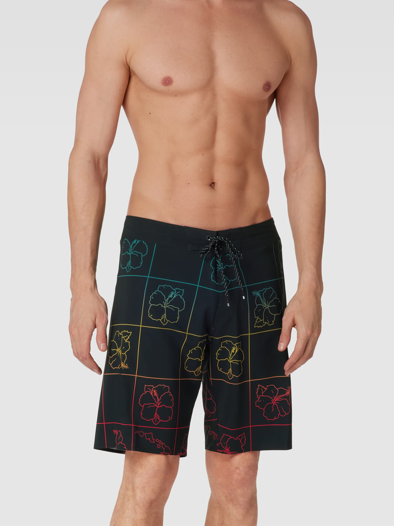 Badehose mit Allover-Muster Modell 'ANDY IRONS SUNDAYS CICLO' in schwarz