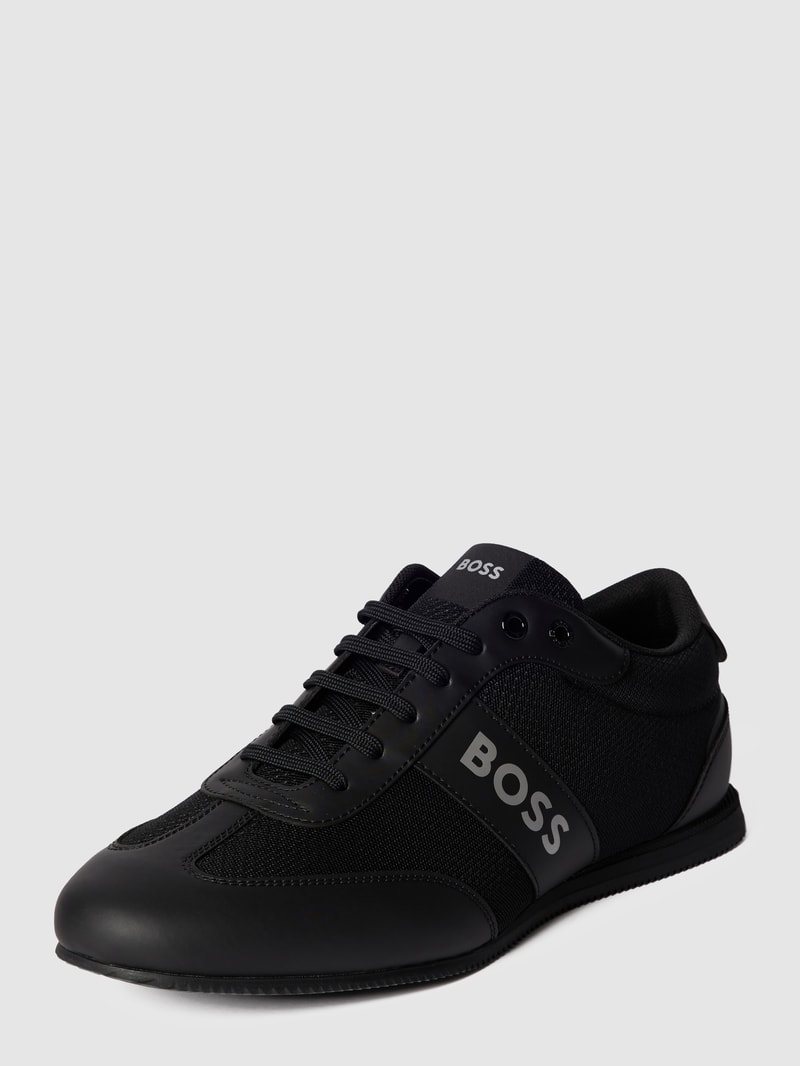 Sneaker mit Label-Print in metallic Modell 'Rusham' in schwarz
