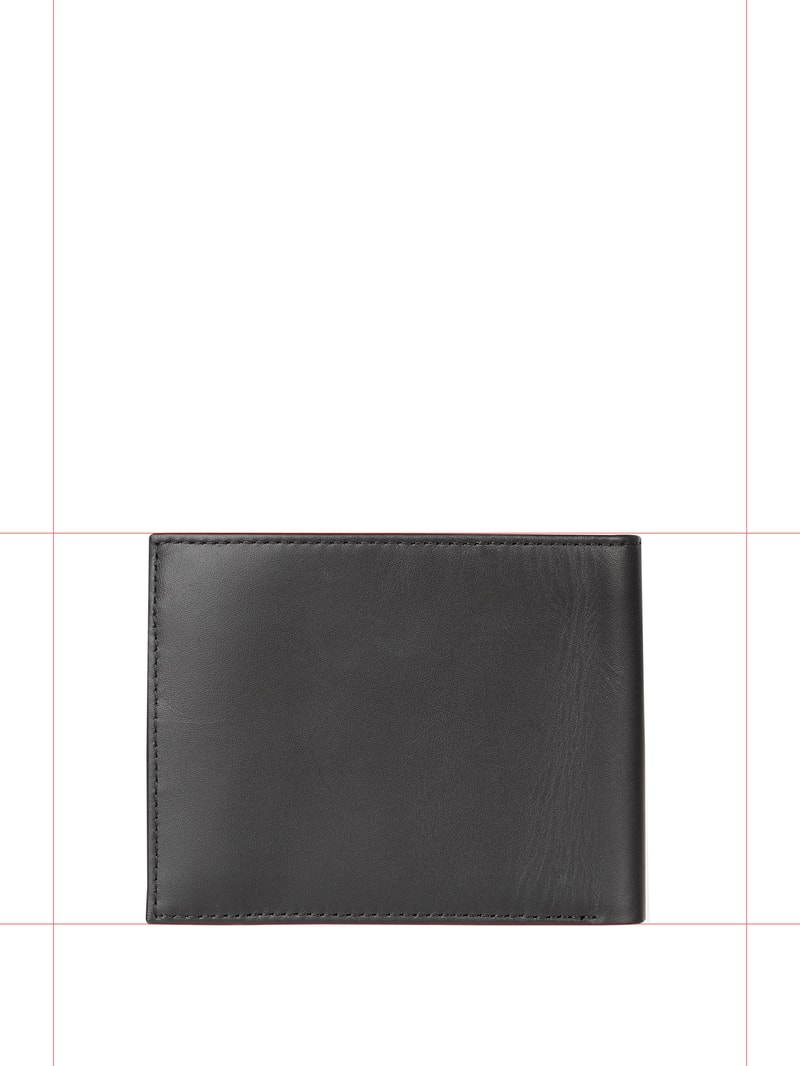 Geldbörse aus Leder mit Logo-Applikation in schwarz