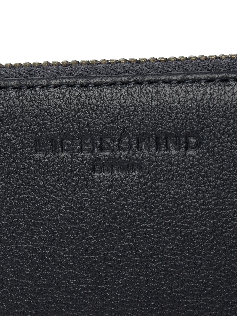 Portemonnaie mit Label-Detail Modell 'GIGI' in dunkelblau