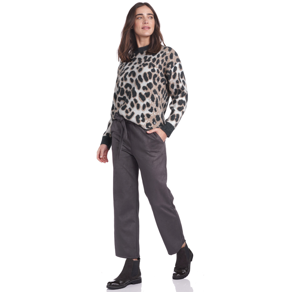 Damen Strickpullover mit Animal-Muster