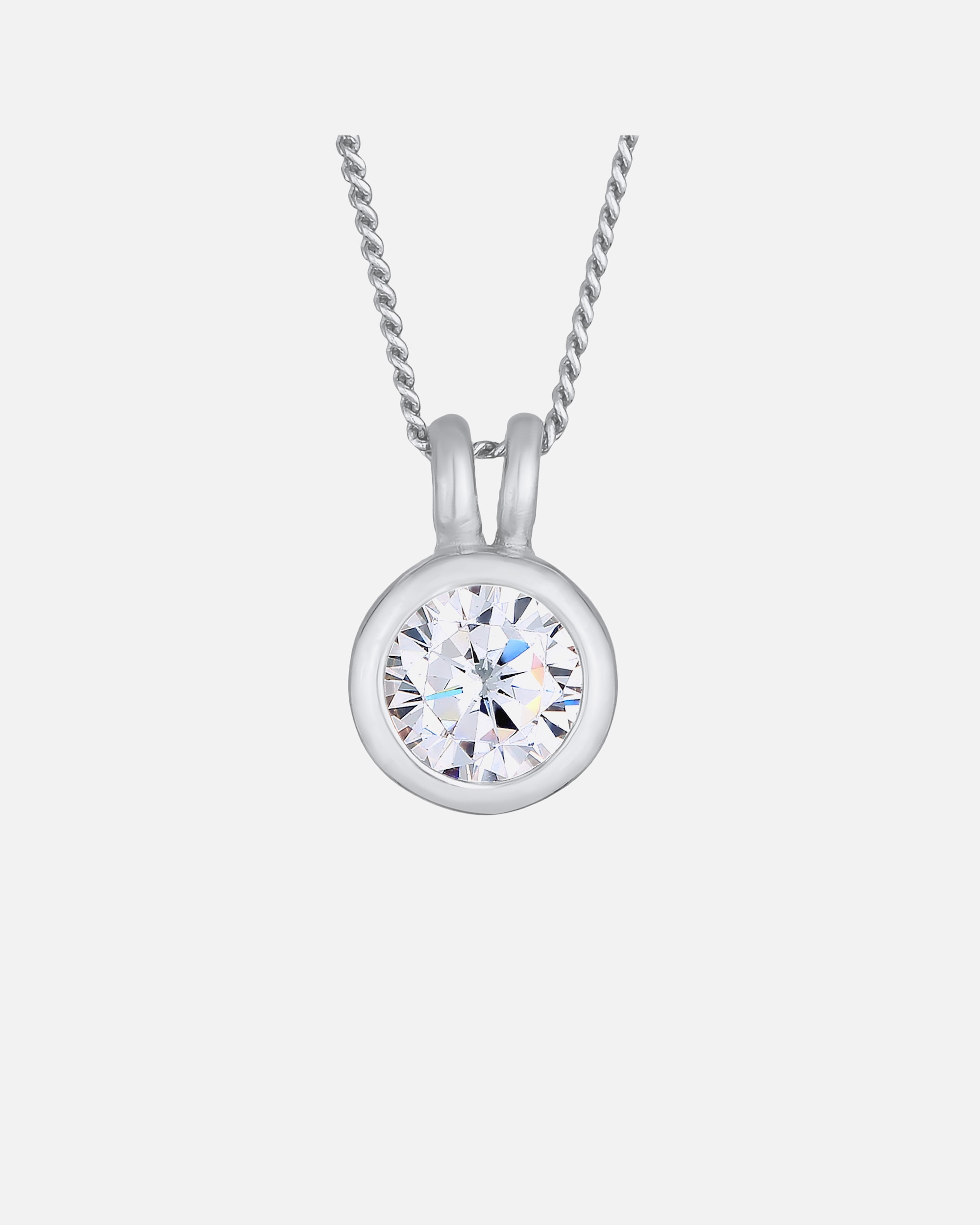 Pandantiv Solitaire rotund clasic Elli pentru femei cu cristale de zirconiu cubic din argint 925