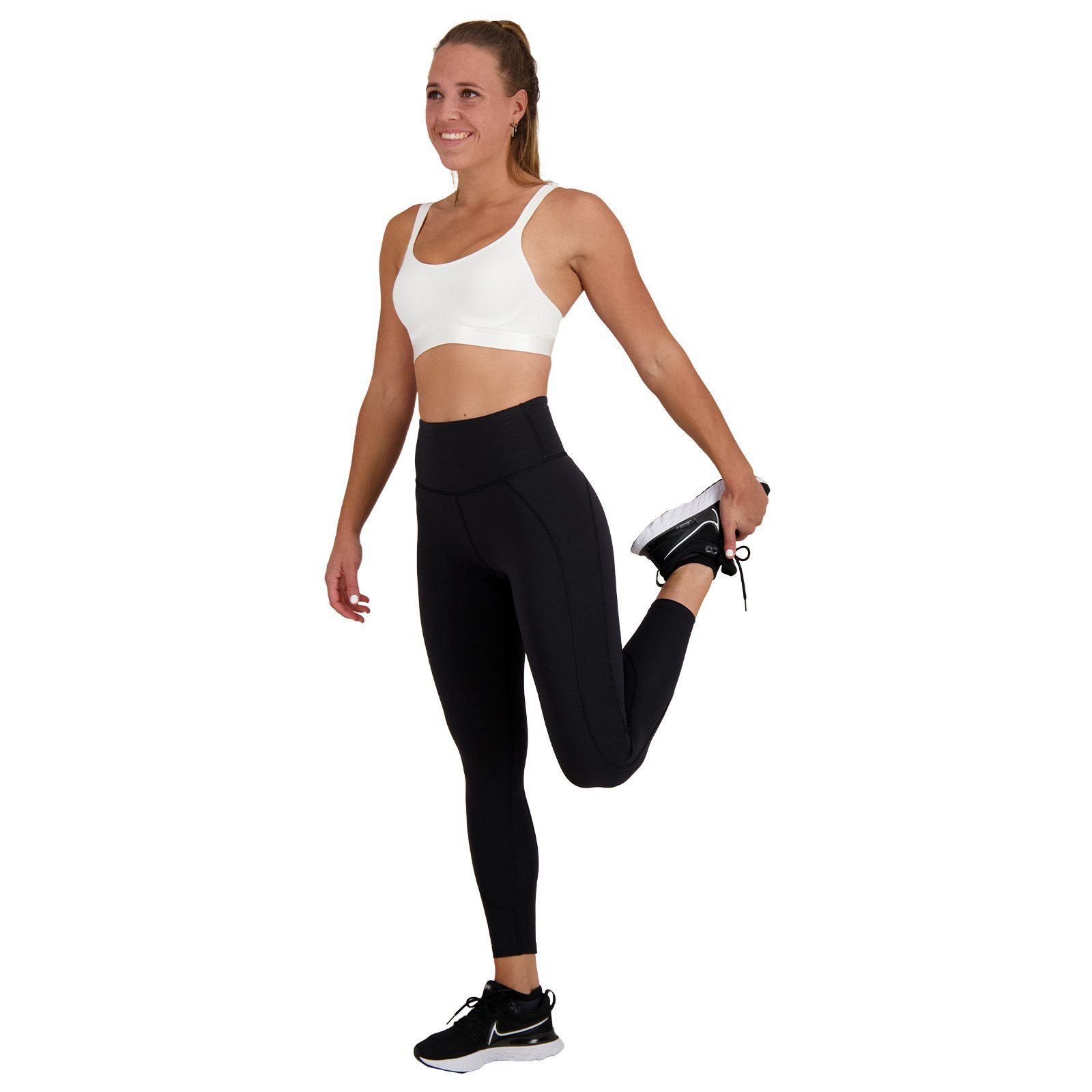 2xU Sporthose Kompressionshose lang (1-tlg) Hi-Rise - Ausgezeichnete Kompression - Flache Nähte