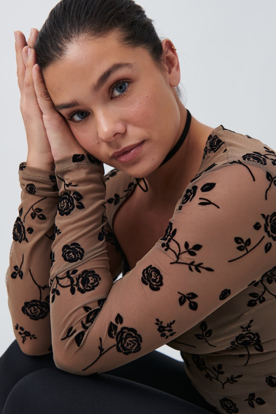 Burnout square neck top