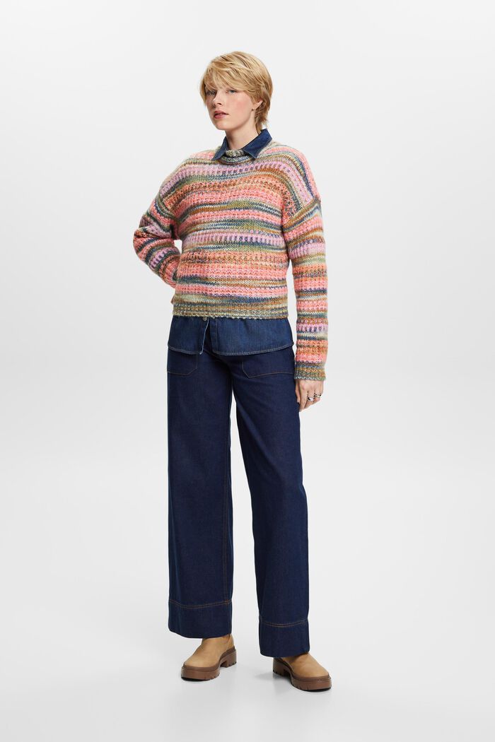 Gestreifter Pullover aus Wollmix