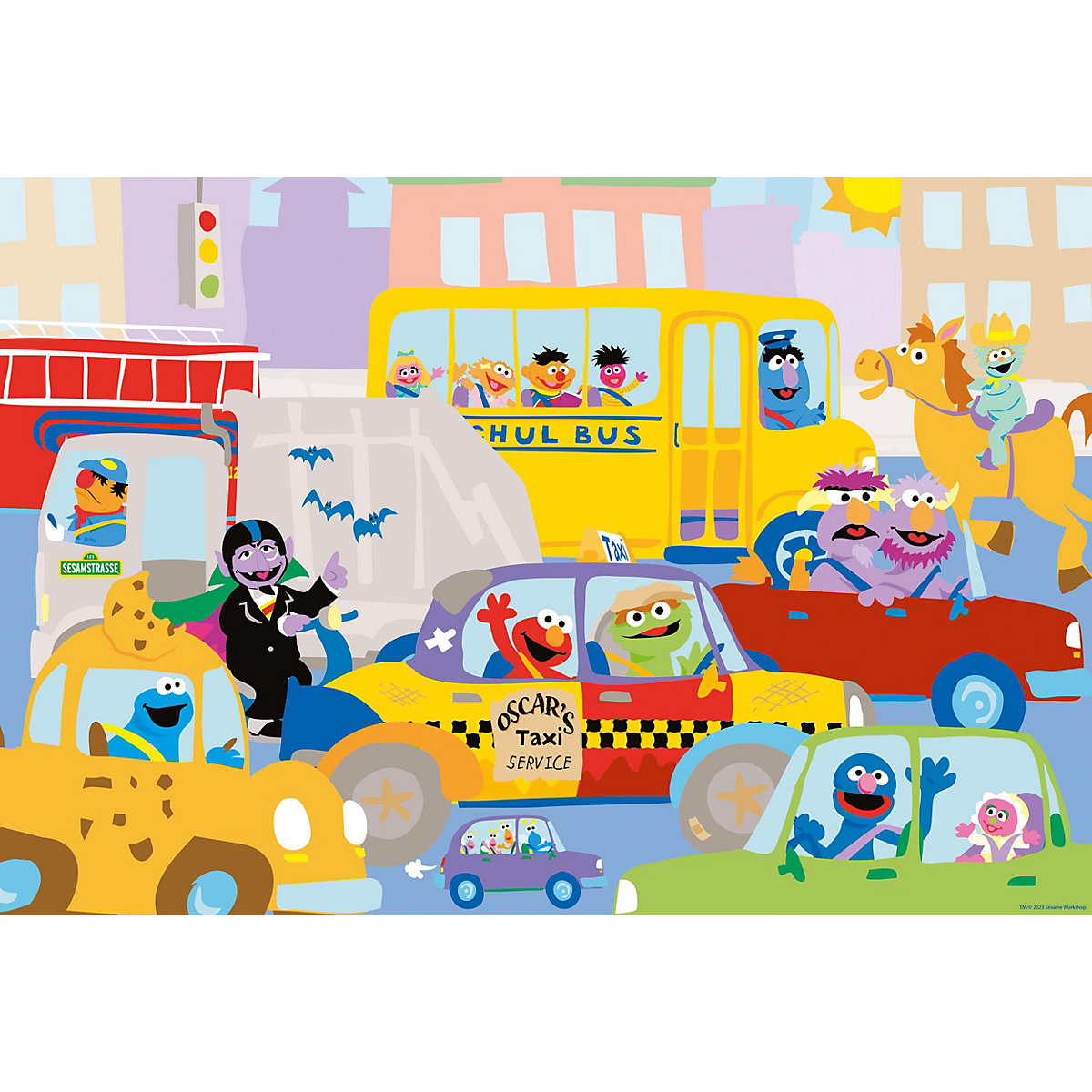 Kinderpuzzle Sesamstraße, Straßenverkehr, 100 Teile