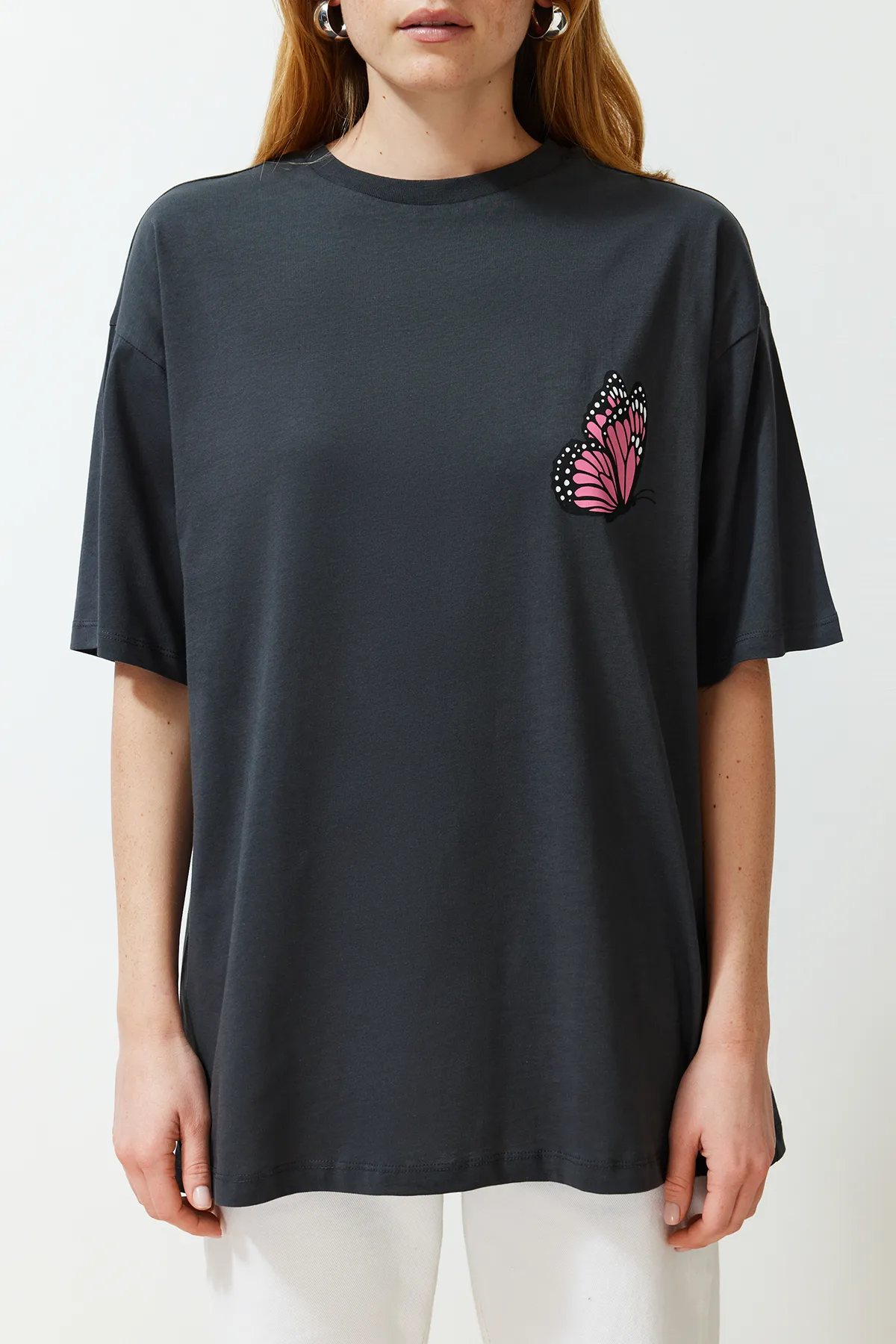 Trendyol Collection  T-Shirt - Grau - Oversized