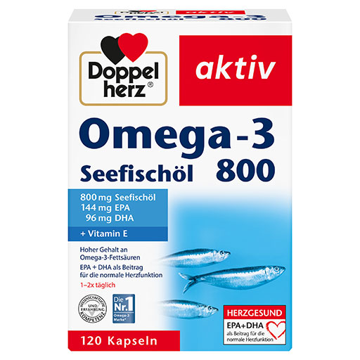 DOPPELHERZ Omega-3 Seefischöl 800 aktiv Kapseln  120 St  Kapseln