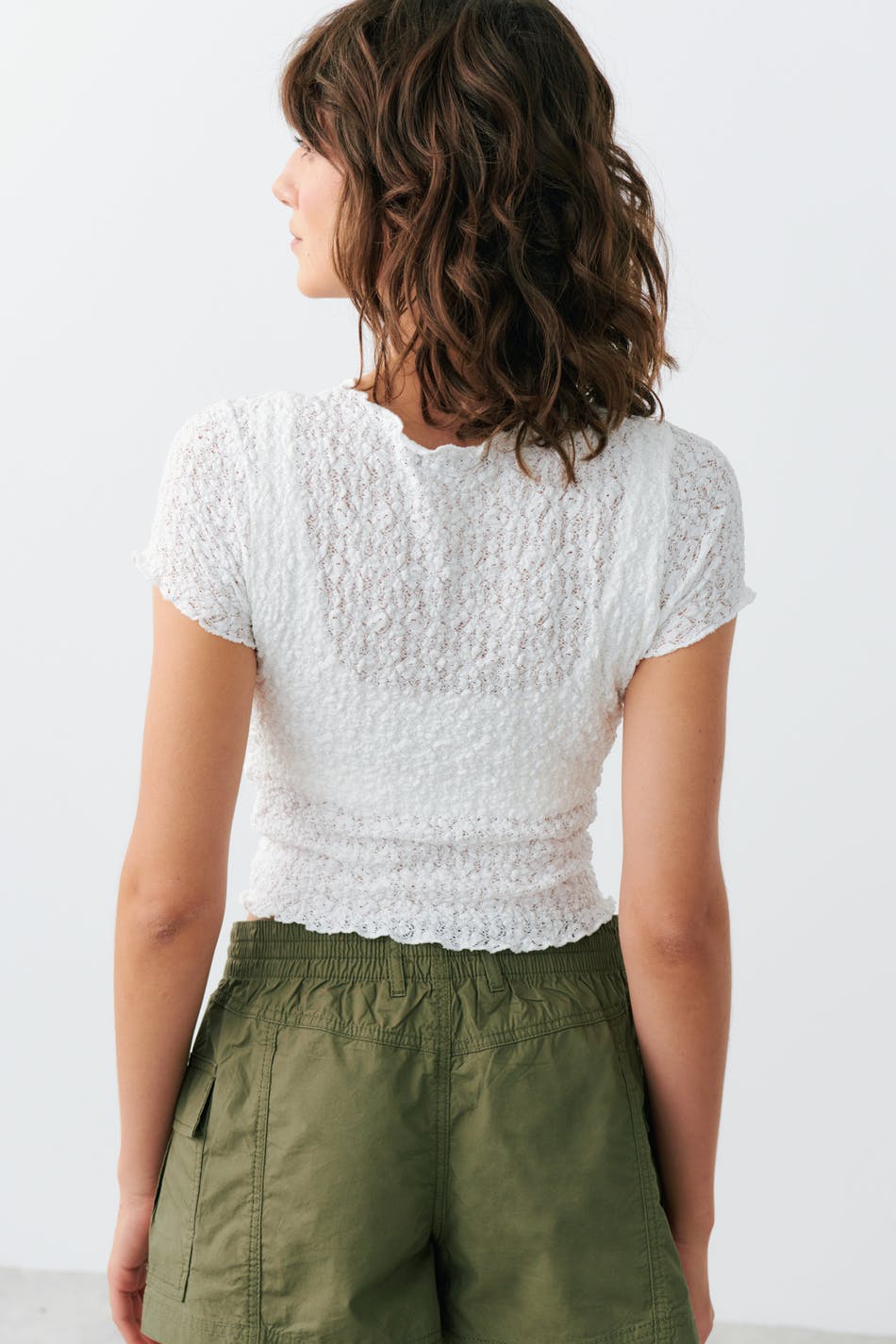 Cropped lace top