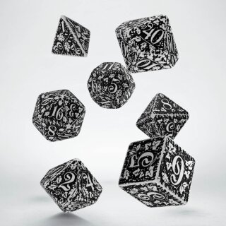 Forest 3D White & black Dice Set (7)