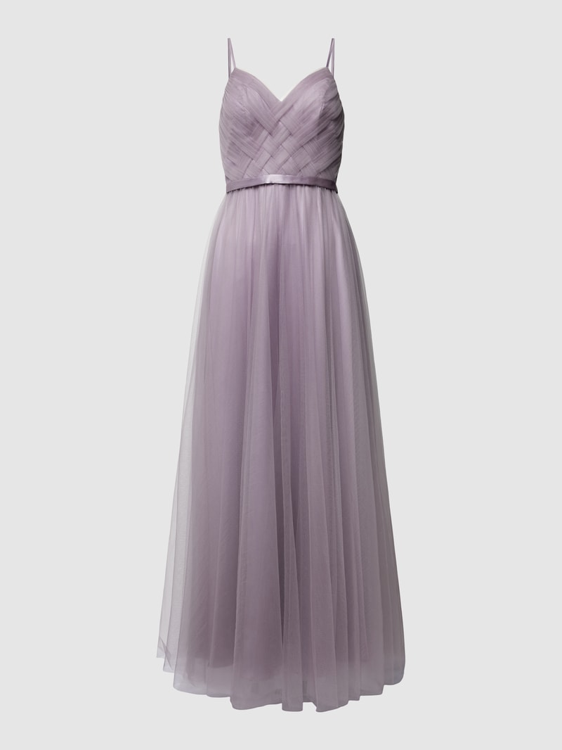 Abendkleid mit tiefem Rückenausschnitt in lila