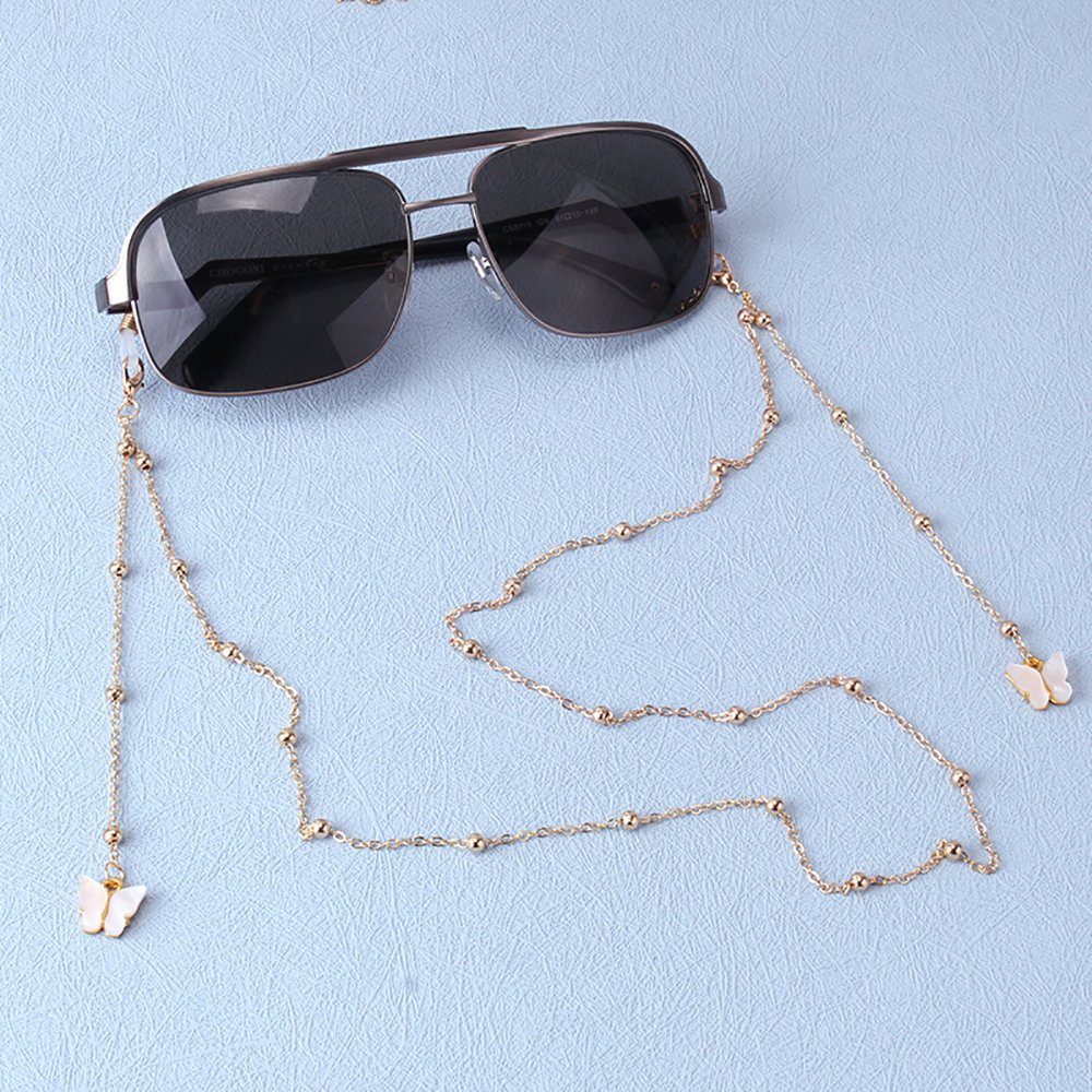 Sarfly Brillenkette Mode Gold Brillenketten, 70cm,weiß/ schwarz