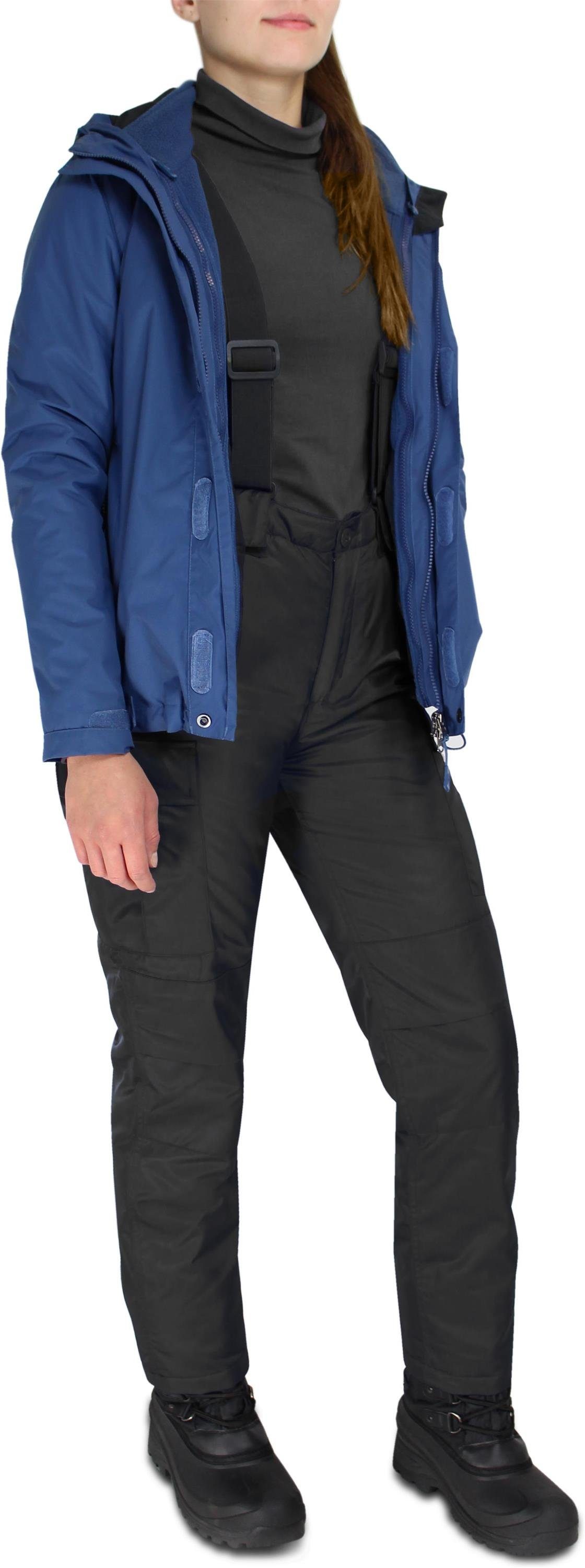 normani Thermohose Damen 2-in-1 Thermohose Aoraki Winterhose gefütterte Outdoorhose Skihose mit abnehmbaren Hosenträgern