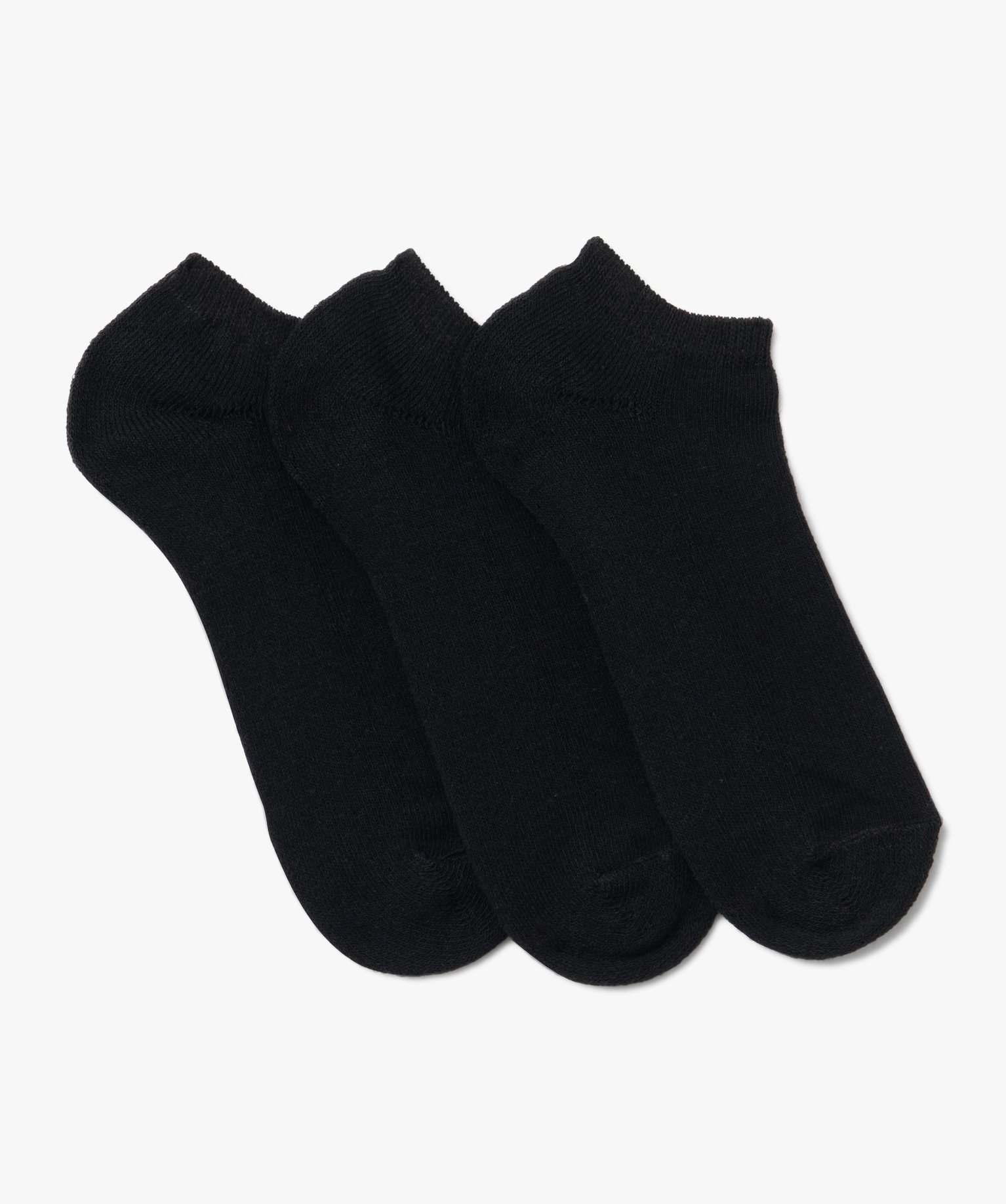 Chaussettes homme ultra courtes unies (lot de 3) noir | GEMO