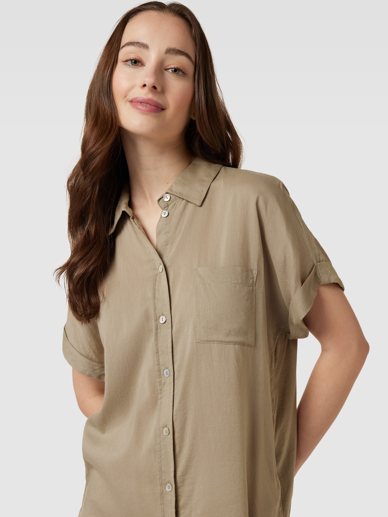 Blusenshirt mit Umlegekragen in schilf